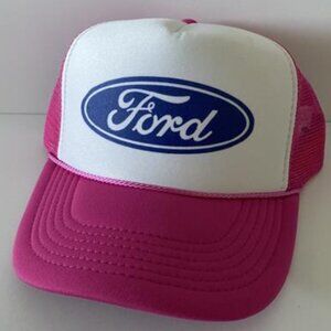Vintage Ford Trucker Hat Hot Pink Snapback Cap Adjustable Retro Style New w/Tags